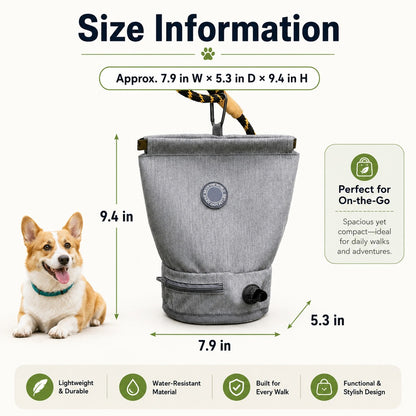 Paws in Awe Dog Poop Bag Holder for Walks - Carry Used Waste Bags Hands-Free Until the Next Trash Can image 9