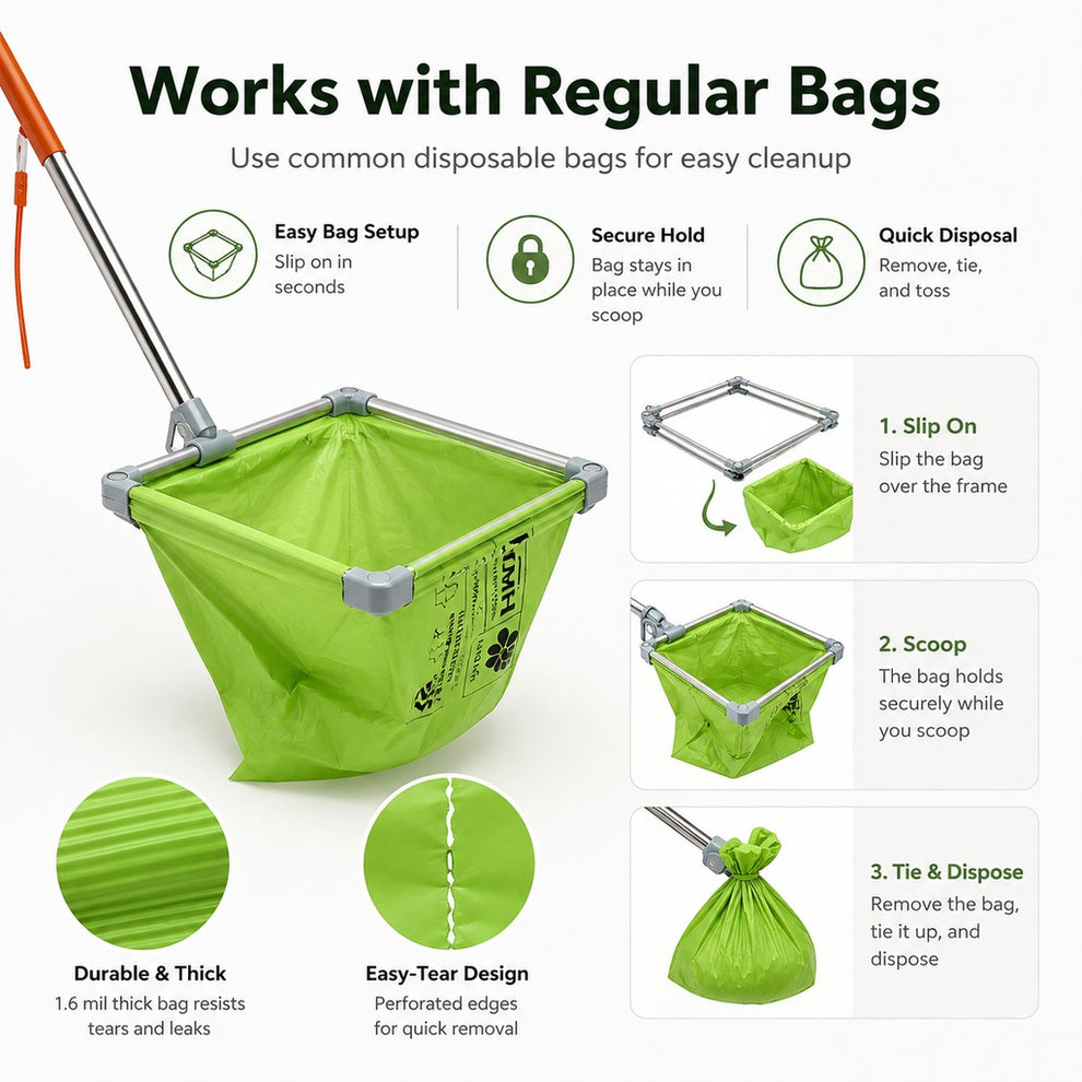 Paws in Awe Foldable Dog Poop Catcher for Walks - No-Bend Waste Pickup Tool with Telescopic Handle image 7