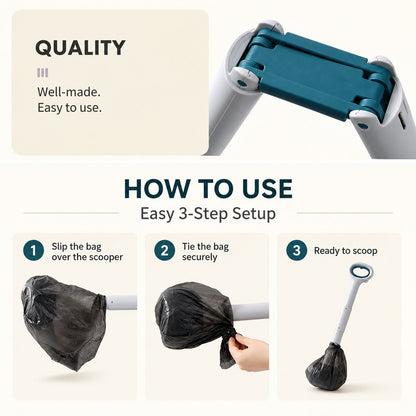How to use bag-lined dog pooper scooper pickup