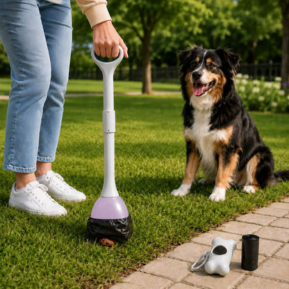 Soft lavender dog pooper scooper value kit with waste bags