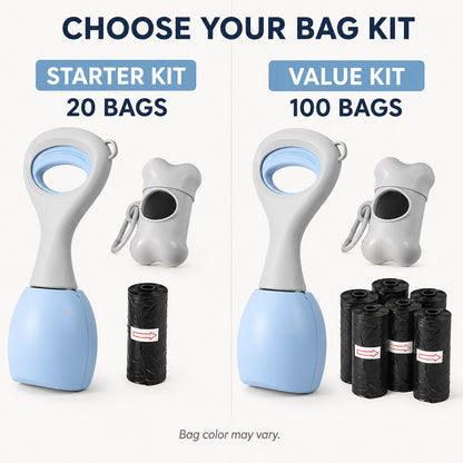 Dog pooper scooper starter kit and value kit options