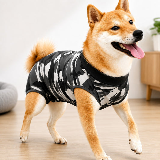 Paws in Awe Dog Post-Surgery Recovery Suit for Spay & Neuter - Anti-Lick Cone Alternative image 1