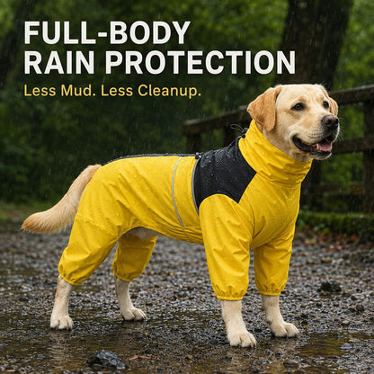 Paws in Awe Full-Body Waterproof Dog Rain Suit for Muddy Walks - Keeps Belly & Legs Cleaner image 4