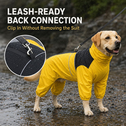 Paws in Awe Full-Body Waterproof Dog Rain Suit for Muddy Walks - Keeps Belly & Legs Cleaner image 7