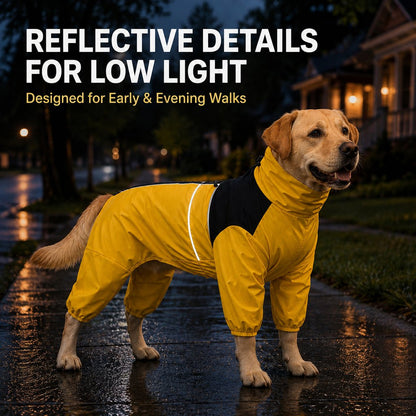 Paws in Awe Full-Body Waterproof Dog Rain Suit for Muddy Walks - Keeps Belly & Legs Cleaner image 2