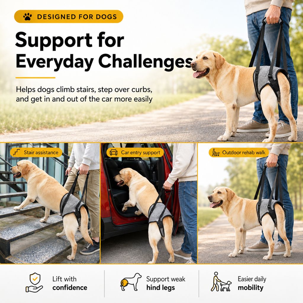 Paws in Awe Dog Rear Support Harness for Stairs, Walks & Car Rides - Mobility Lift Sling for Senior Dogs with Weak Hind Legs image 4