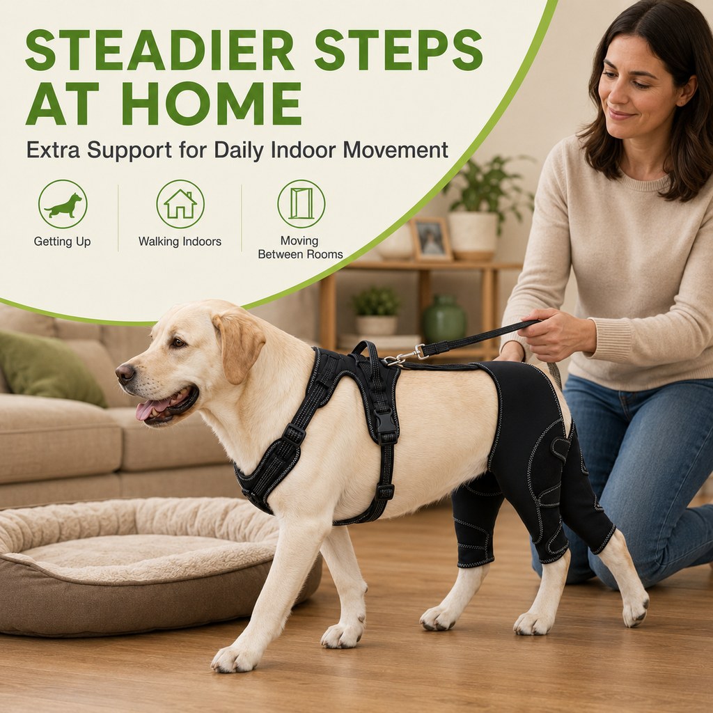 Paws in Awe Dual Rear Leg Dog Support Brace with Harness - Walking Stability for Weak Hind Legs image 2
