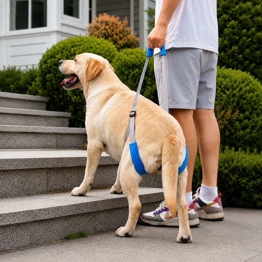 Paws in Awe Dog Rear Leg Lift Support Sling for Stairs & Cars - Senior Dog Mobility Support image 1