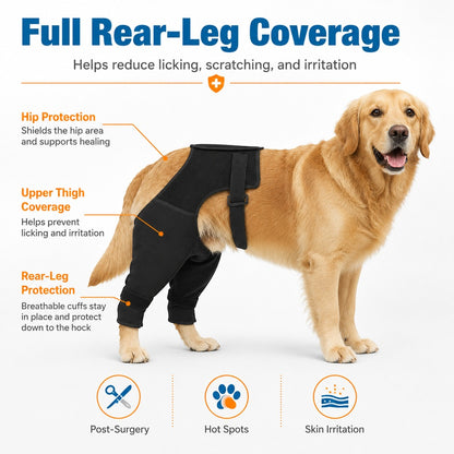 Paws in Awe Dog Rear Leg Recovery Sleeve for Post-Surgery Care & Licking Protection image 6