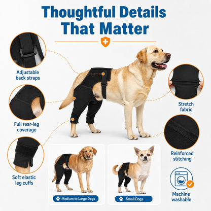 Paws in Awe Dog Rear Leg Recovery Sleeve for Post-Surgery Care & Licking Protection image 7