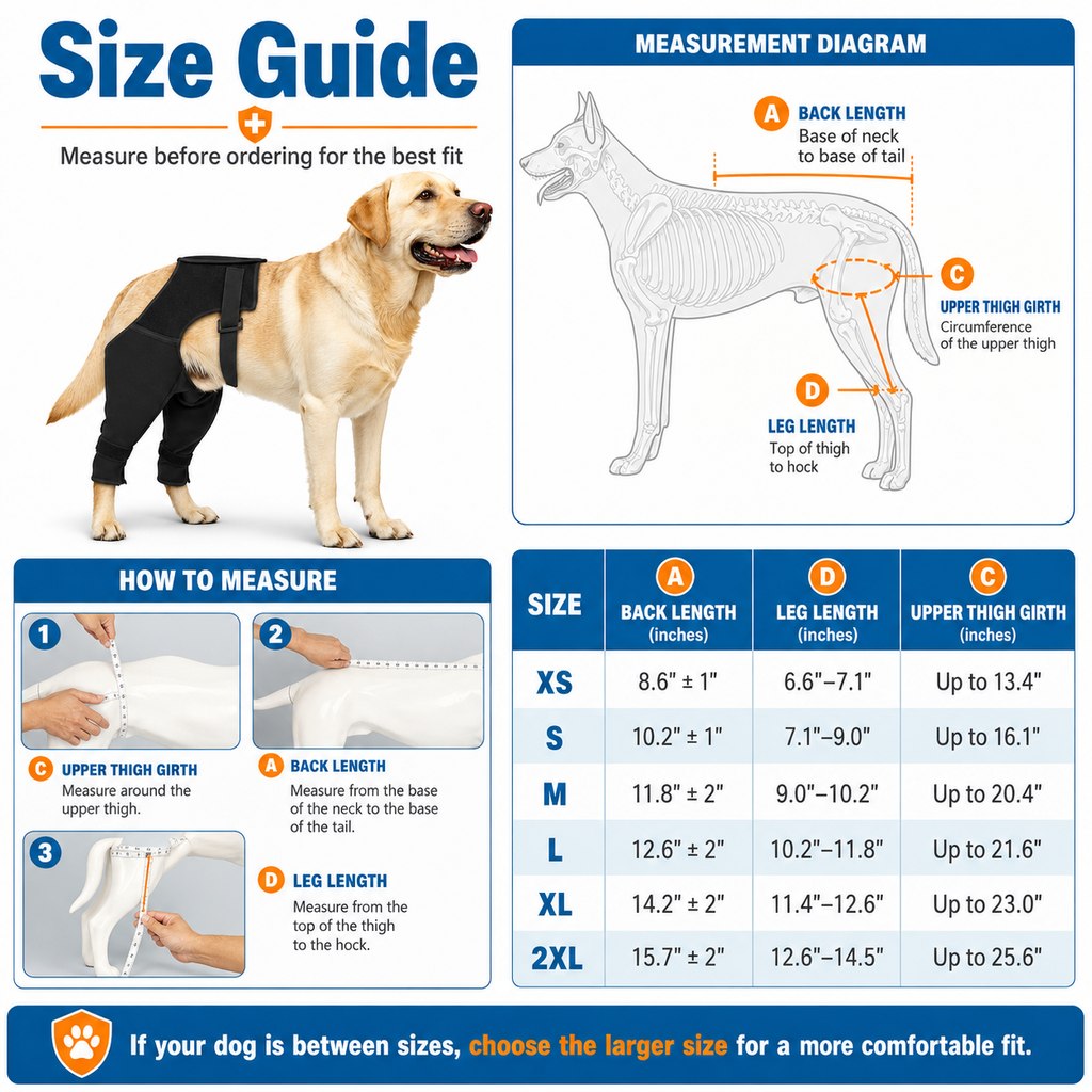 Paws in Awe Dog Rear Leg Recovery Sleeve for Post-Surgery Care & Licking Protection image 9