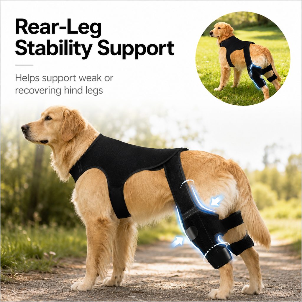 Paws in Awe RearGuard Dog Rear Leg Support Brace - Anti-Slip Hind Leg Stability Wrap for Senior Dogs, Hardwood Floors & Recovery Walks image 5