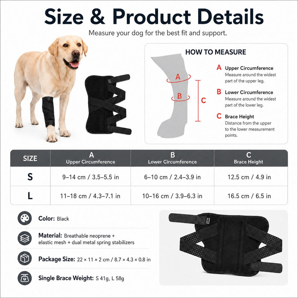 Paws in Awe Dog Leg Recovery Support Brace for Senior Dogs & Post-Surgery Wound Protection - Adjustable Front & Rear Leg Stabilizer image 9