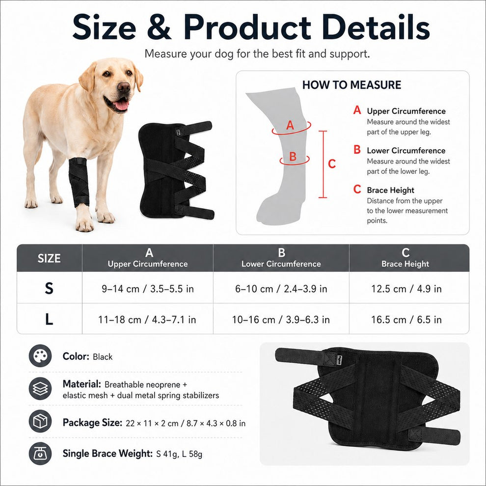 Paws in Awe Dog Leg Recovery Support Brace for Senior Dogs & Post-Surgery Wound Protection - Adjustable Front & Rear Leg Stabilizer image 9