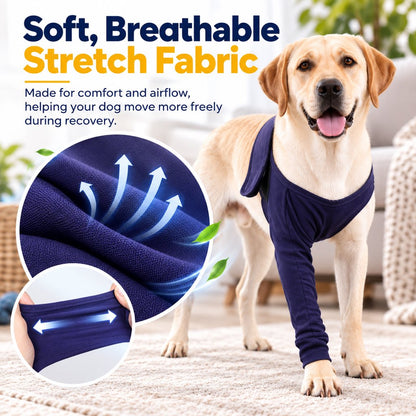 Soft breathable stretch fabric dog recovery leg sleeve