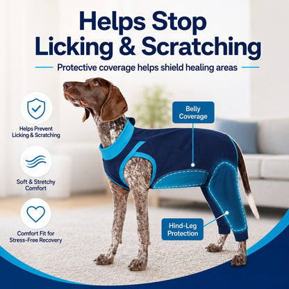 Paws in Awe Dog Recovery Suit with Rear Leg Coverage - Anti-Lick Cone Alternative image 4