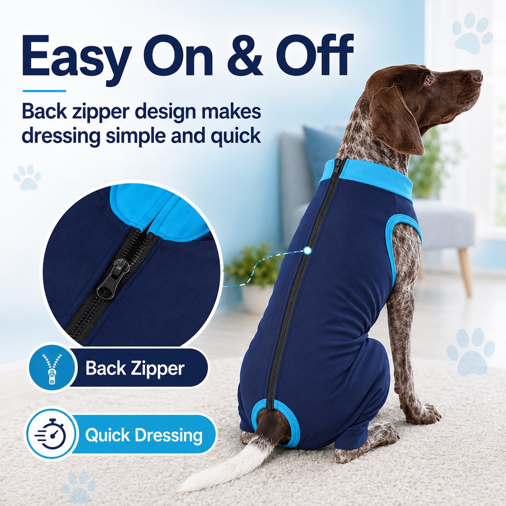 Paws in Awe Dog Recovery Suit with Rear Leg Coverage - Anti-Lick Cone Alternative image 7