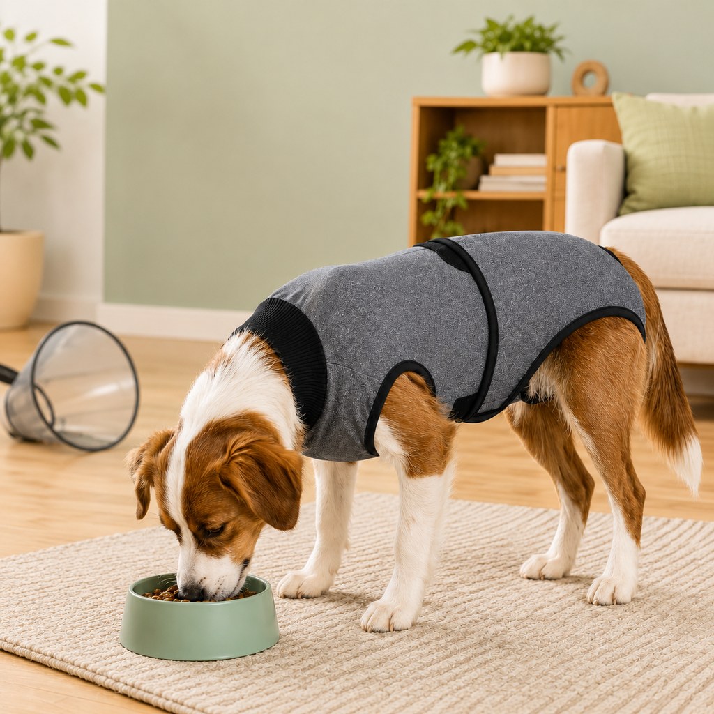 Paws in Awe Dog Recovery Suit After Surgery - Soft Adjustable Post-Surgery Bodysuit, Comfortable Cone Alternative image 1