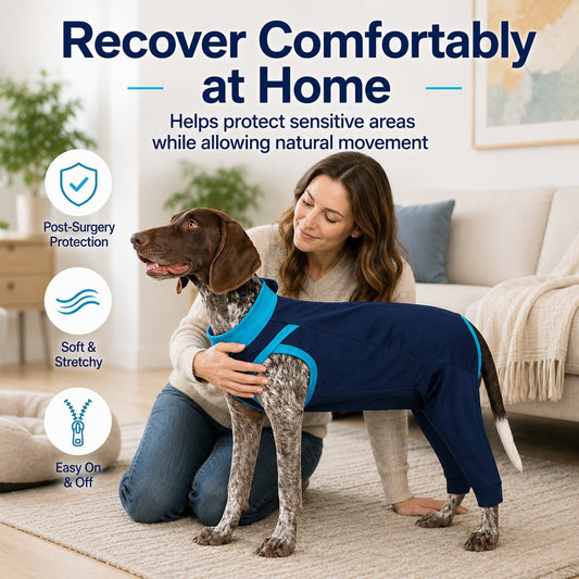 Paws in Awe Dog Recovery Suit with Rear Leg Coverage - Anti-Lick Cone Alternative image 2