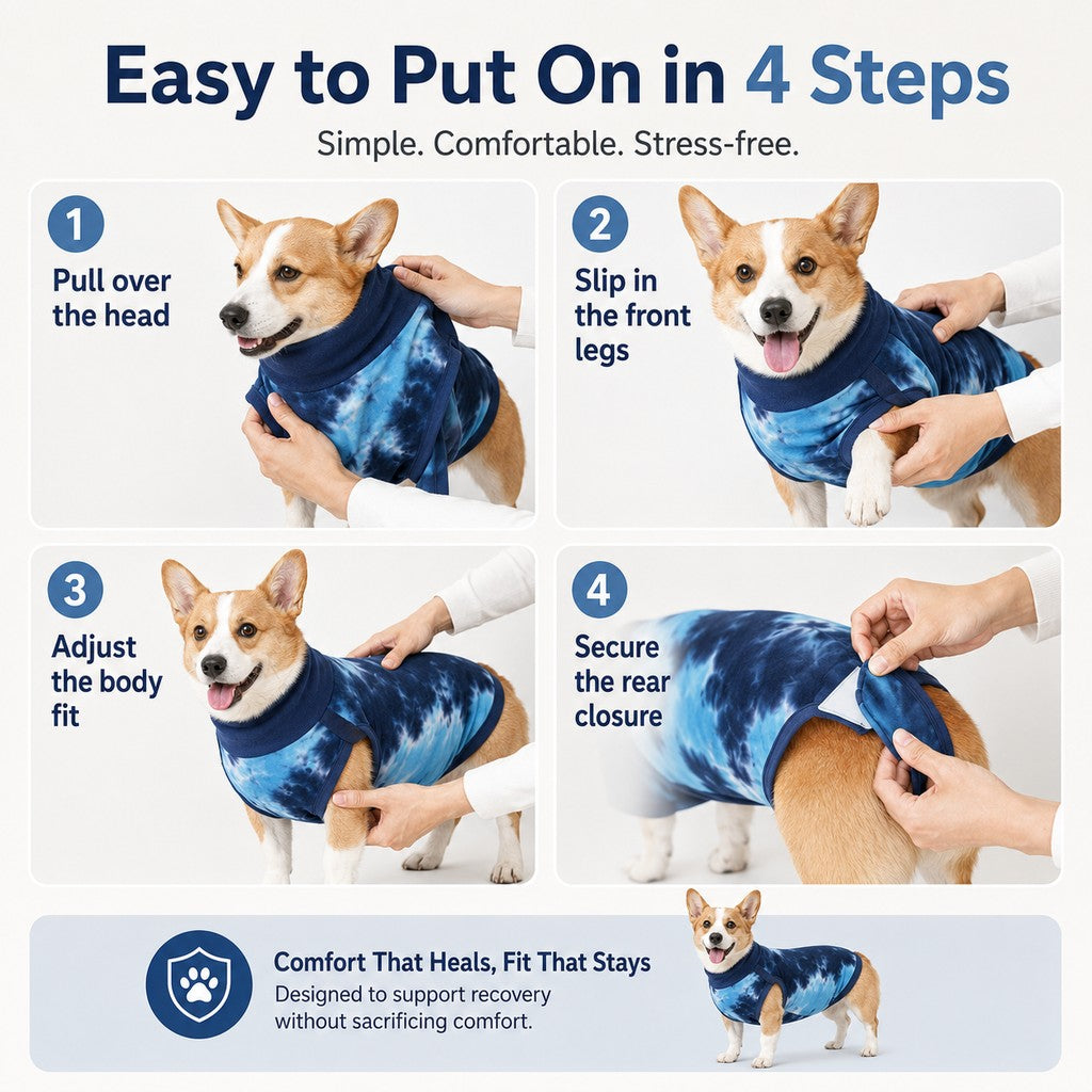 Paws in Awe Dog Post Surgery Recovery Suit - Soft Anti-Lick Protective Onesie for Spay Neuter Recovery image 8