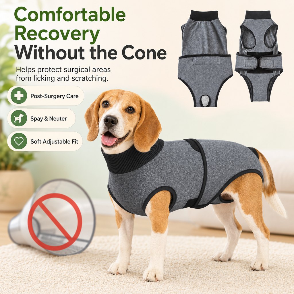 Paws in Awe Dog Recovery Suit After Surgery - Soft Adjustable Post-Surgery Bodysuit, Comfortable Cone Alternative image 3