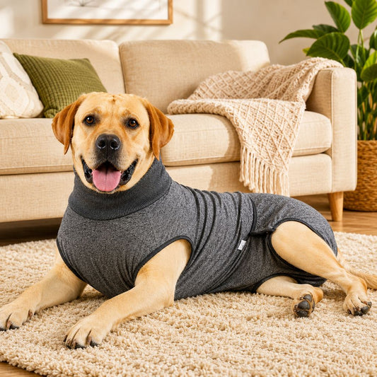 Paws in Awe Dog Recovery Suit with Pad Layer for Post-Surgery, Heat Cycles & Licking Protection image 1