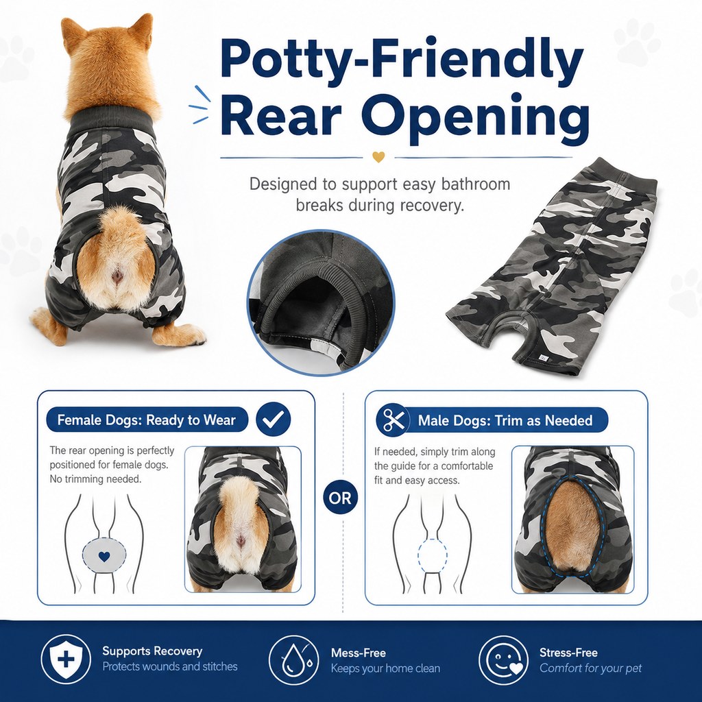 Paws in Awe Dog Post-Surgery Recovery Suit for Spay & Neuter - Anti-Lick Cone Alternative image 9