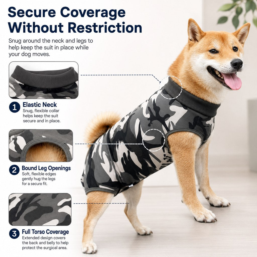 Paws in Awe Dog Post-Surgery Recovery Suit for Spay & Neuter - Anti-Lick Cone Alternative image 7