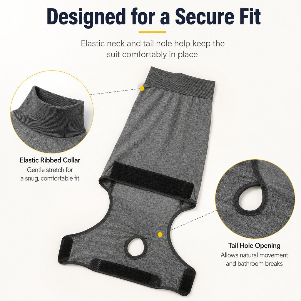 Paws in Awe Dog Recovery Suit with Pad Layer for Post-Surgery, Heat Cycles & Licking Protection image 8