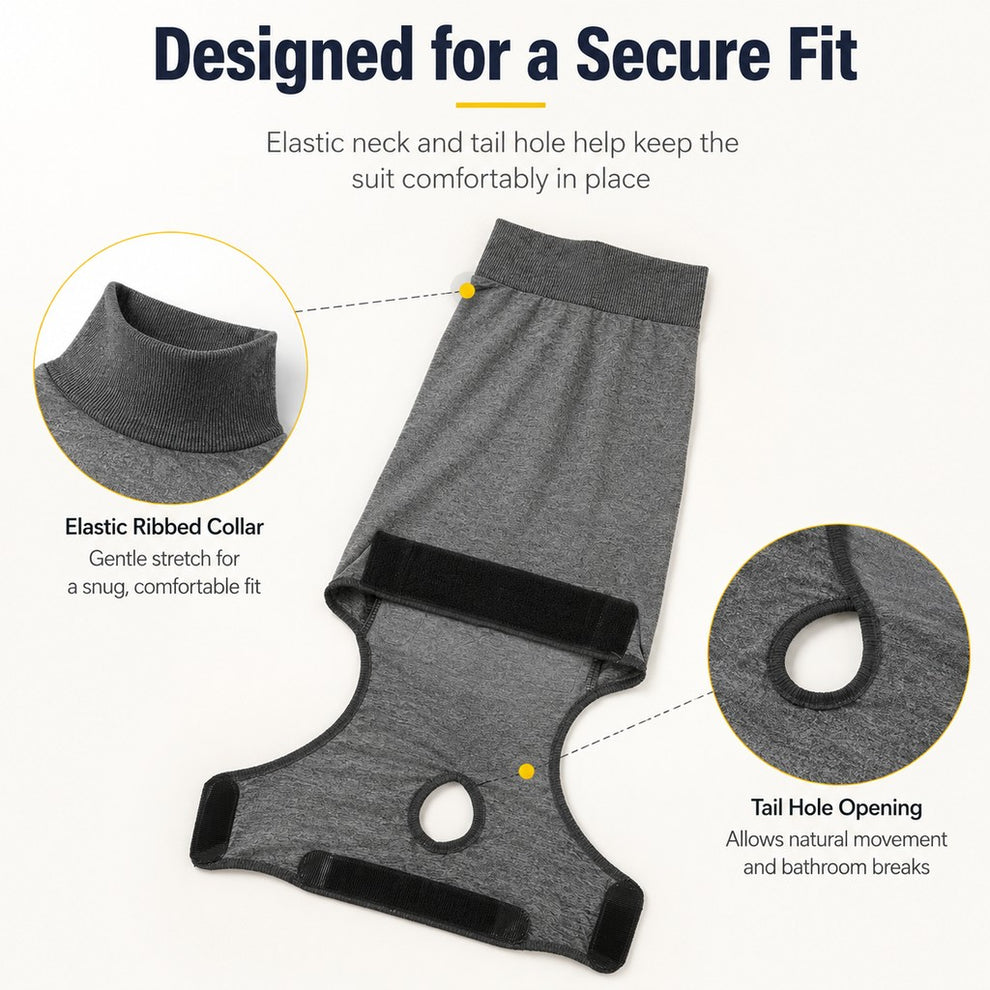 Paws in Awe Dog Recovery Suit with Pad Layer for Post-Surgery, Heat Cycles & Licking Protection image 8
