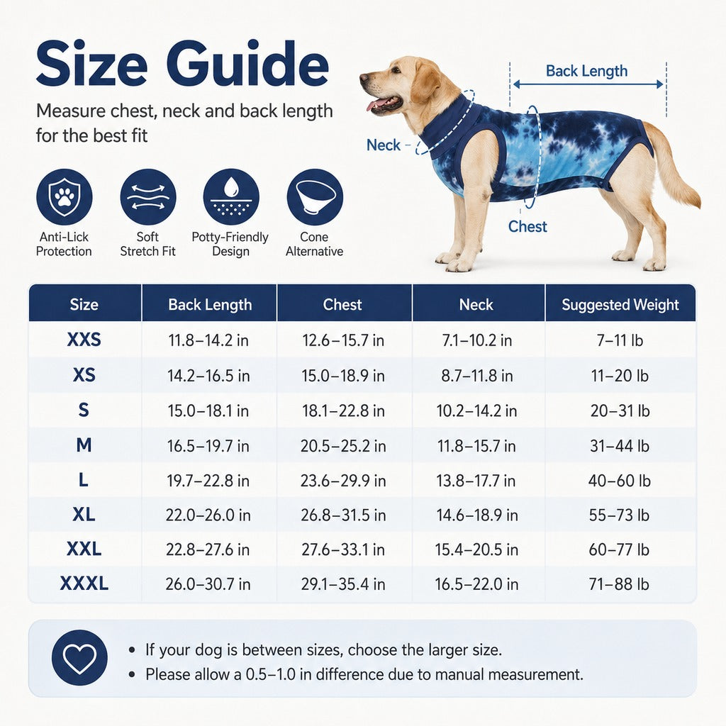 Paws in Awe Dog Post Surgery Recovery Suit - Soft Anti-Lick Protective Onesie for Spay Neuter Recovery image 10