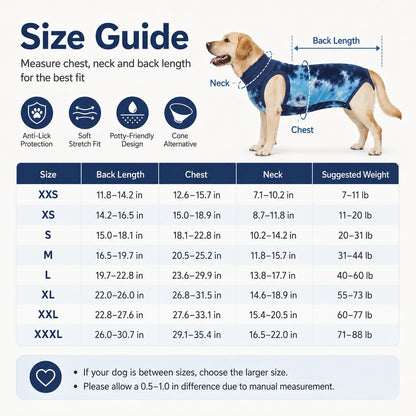 Paws in Awe Dog Post Surgery Recovery Suit - Soft Anti-Lick Protective Onesie for Spay Neuter Recovery image 10
