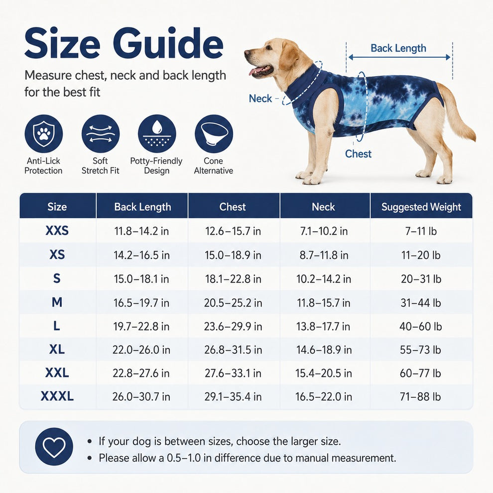 Paws in Awe Dog Post Surgery Recovery Suit - Soft Anti-Lick Protective Onesie for Spay Neuter Recovery image 10