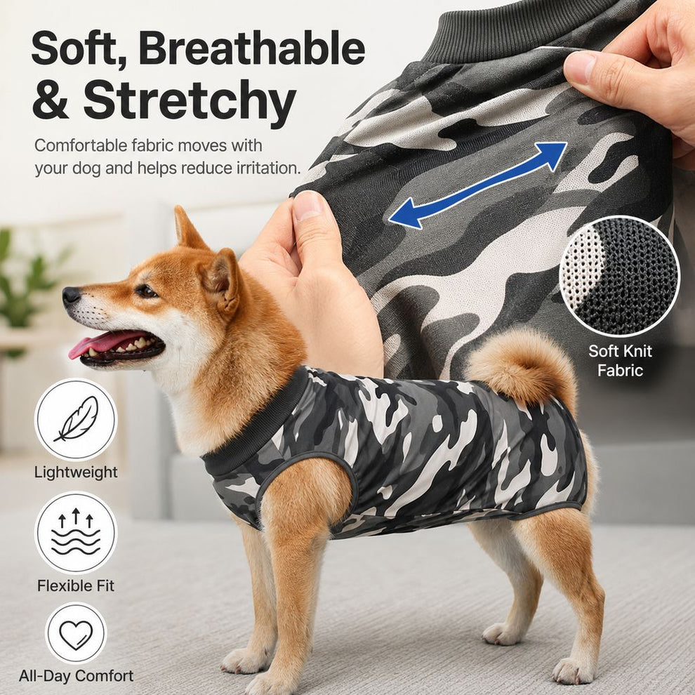 Paws in Awe Dog Post-Surgery Recovery Suit for Spay & Neuter - Anti-Lick Cone Alternative image 8
