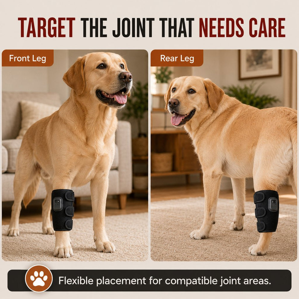 Paws in Awe Dog Red Light Joint Wrap for Senior Dogs & Post-Walk Comfort - 20-LED Adjustable Mobility Support image 3