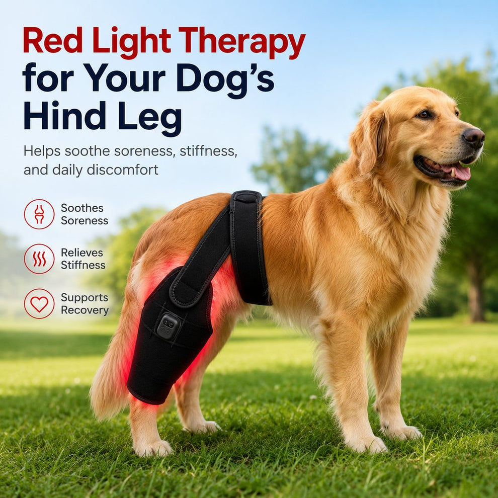 Paws in Awe Dog Red Light Therapy Leg Wrap for Senior & Active Dogs - 660nm/850nm Hind Leg Comfort & Mobility Support image 2