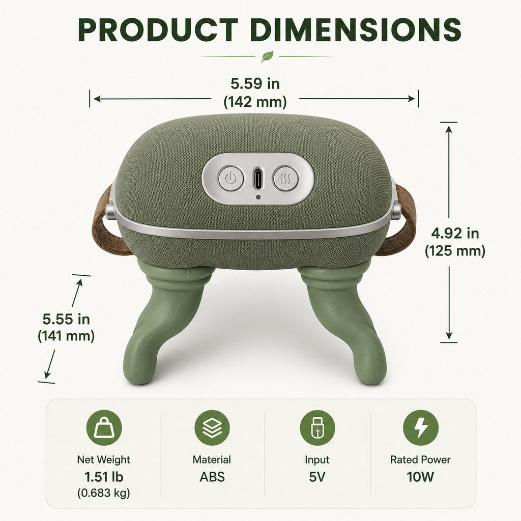 Hands-free dog relaxation massager lifestyle and feature image