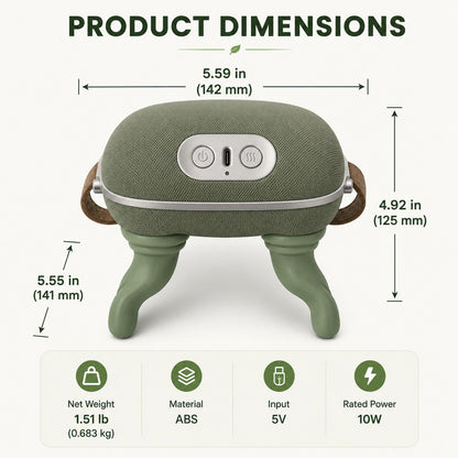 Hands-free dog relaxation massager lifestyle and feature image