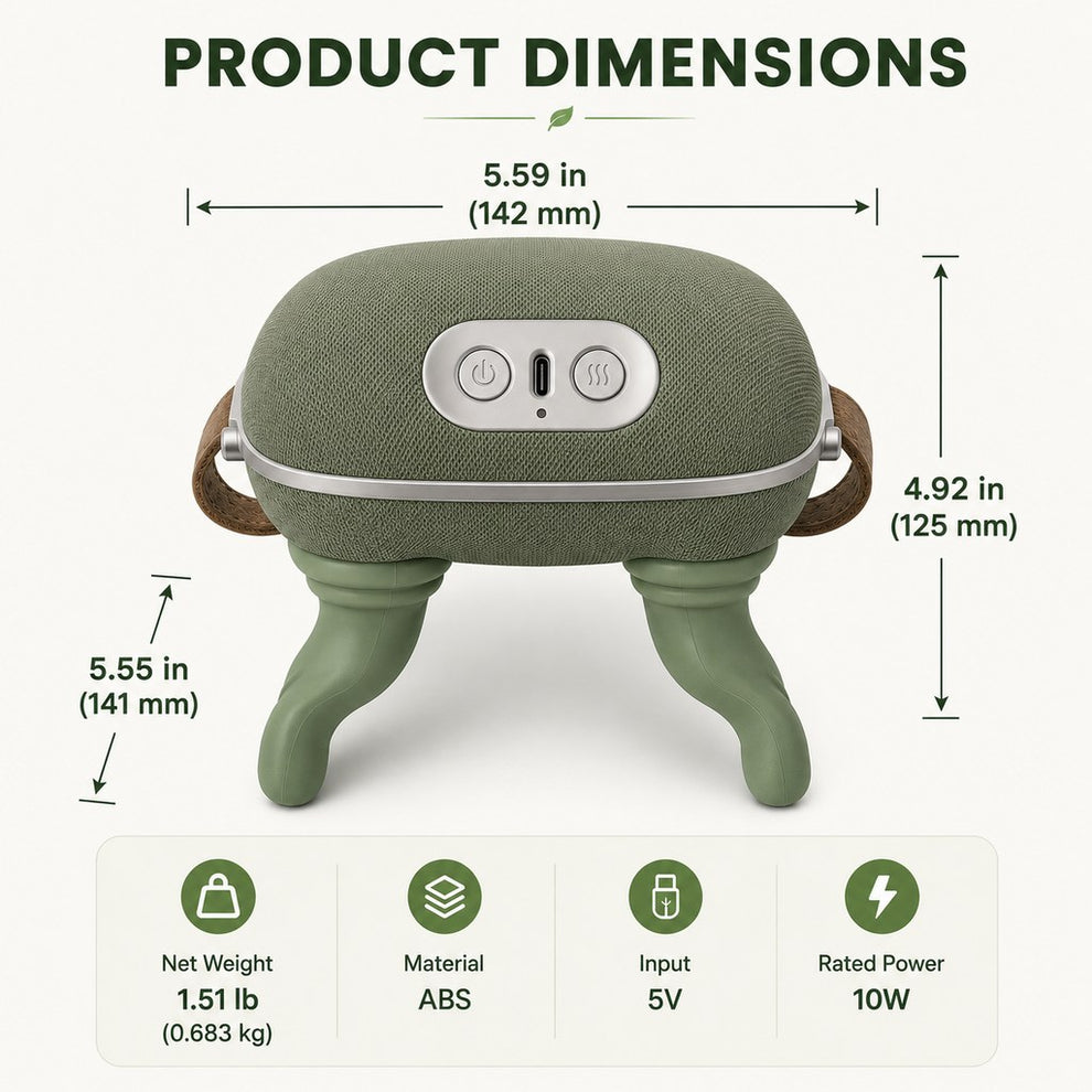 Hands-free dog relaxation massager lifestyle and feature image