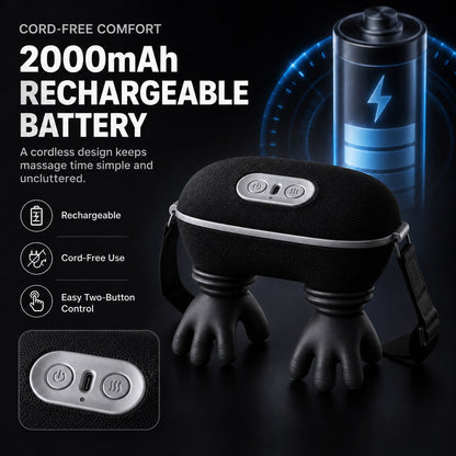 Hands-free dog relaxation massager lifestyle and feature image