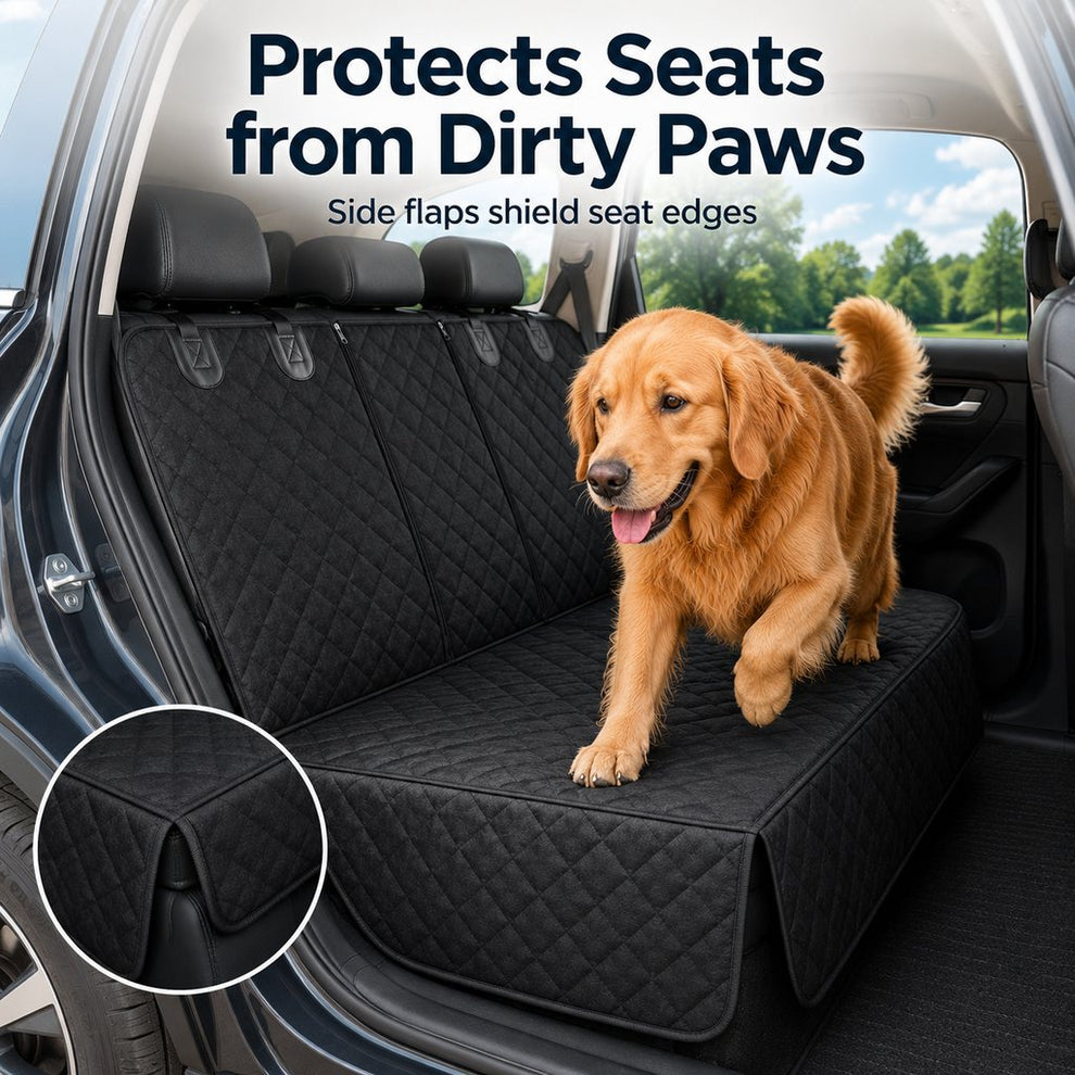 Paws in Awe Waterproof Dog Car Back Seat Cover for Road Trips - Protects from Mud, Fur & Scratches image 3
