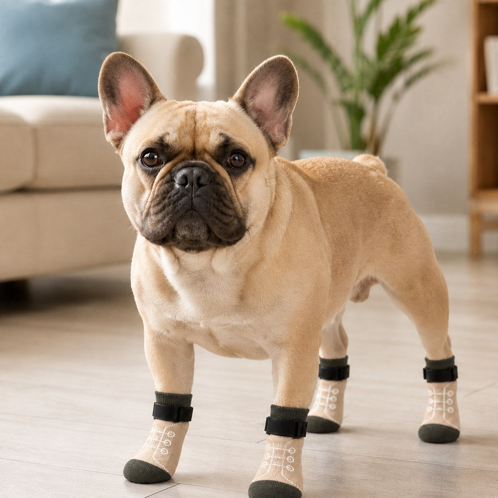 Paws in Awe French Bulldog Non-Slip Socks for Tile & Hardwood Floors - Helps Reduce Back-Leg Slipping, 4-Pack image 17
