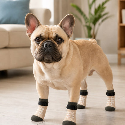 Paws in Awe French Bulldog Non-Slip Socks for Tile & Hardwood Floors - Helps Reduce Back-Leg Slipping, 4-Pack image 17