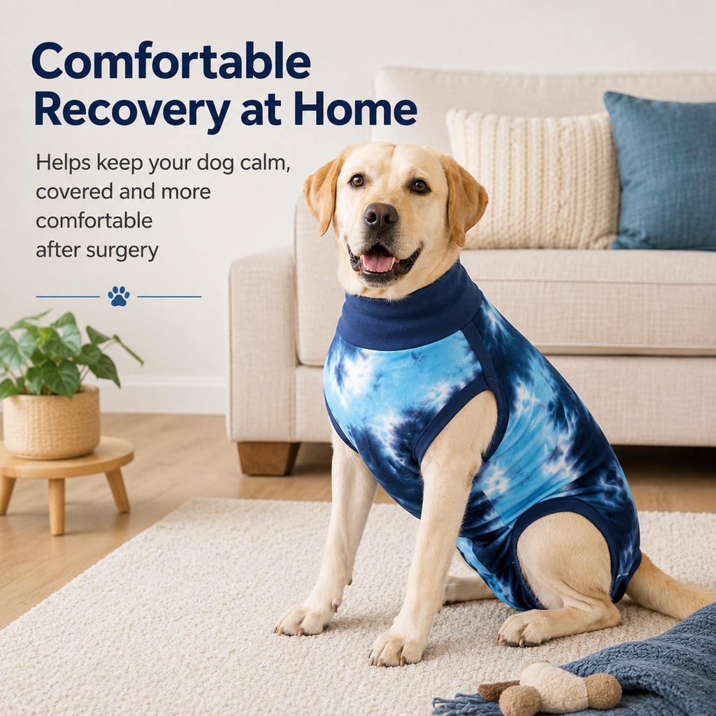 Paws in Awe Dog Post Surgery Recovery Suit - Soft Anti-Lick Protective Onesie for Spay Neuter Recovery image 4
