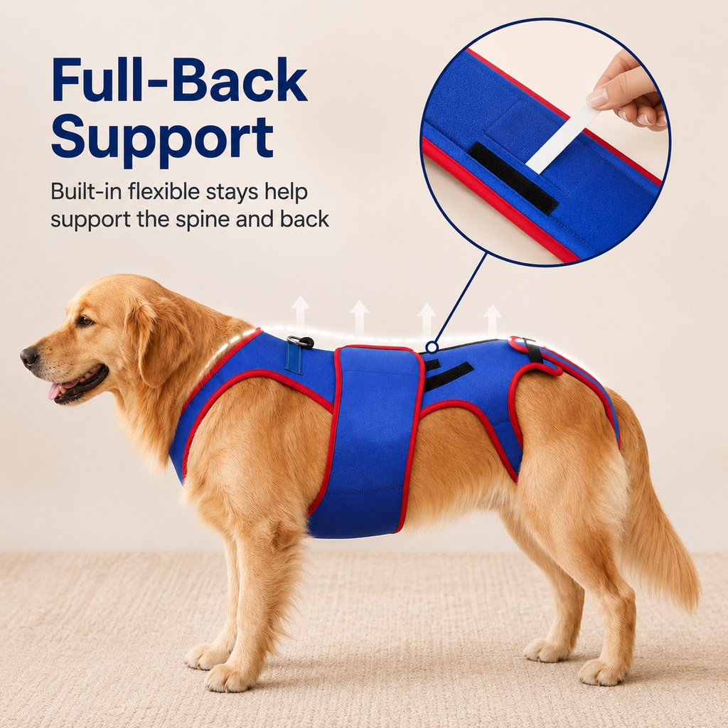 Paws in Awe Dog Spine Support Vest for Senior & Recovery Dogs - Adjustable Back Support for Walking & Daily Mobility image 3
