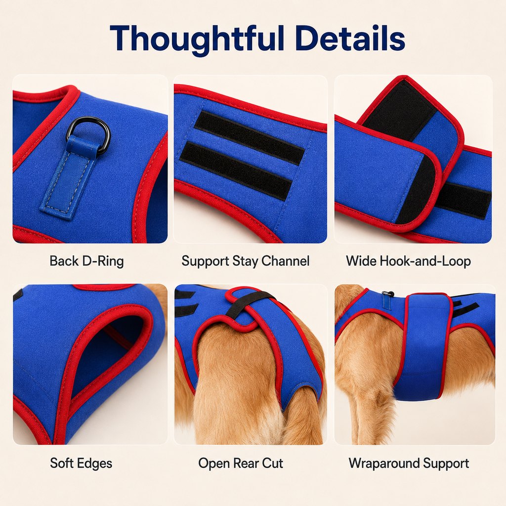 Paws in Awe Dog Spine Support Vest for Senior & Recovery Dogs - Adjustable Back Support for Walking & Daily Mobility image 8