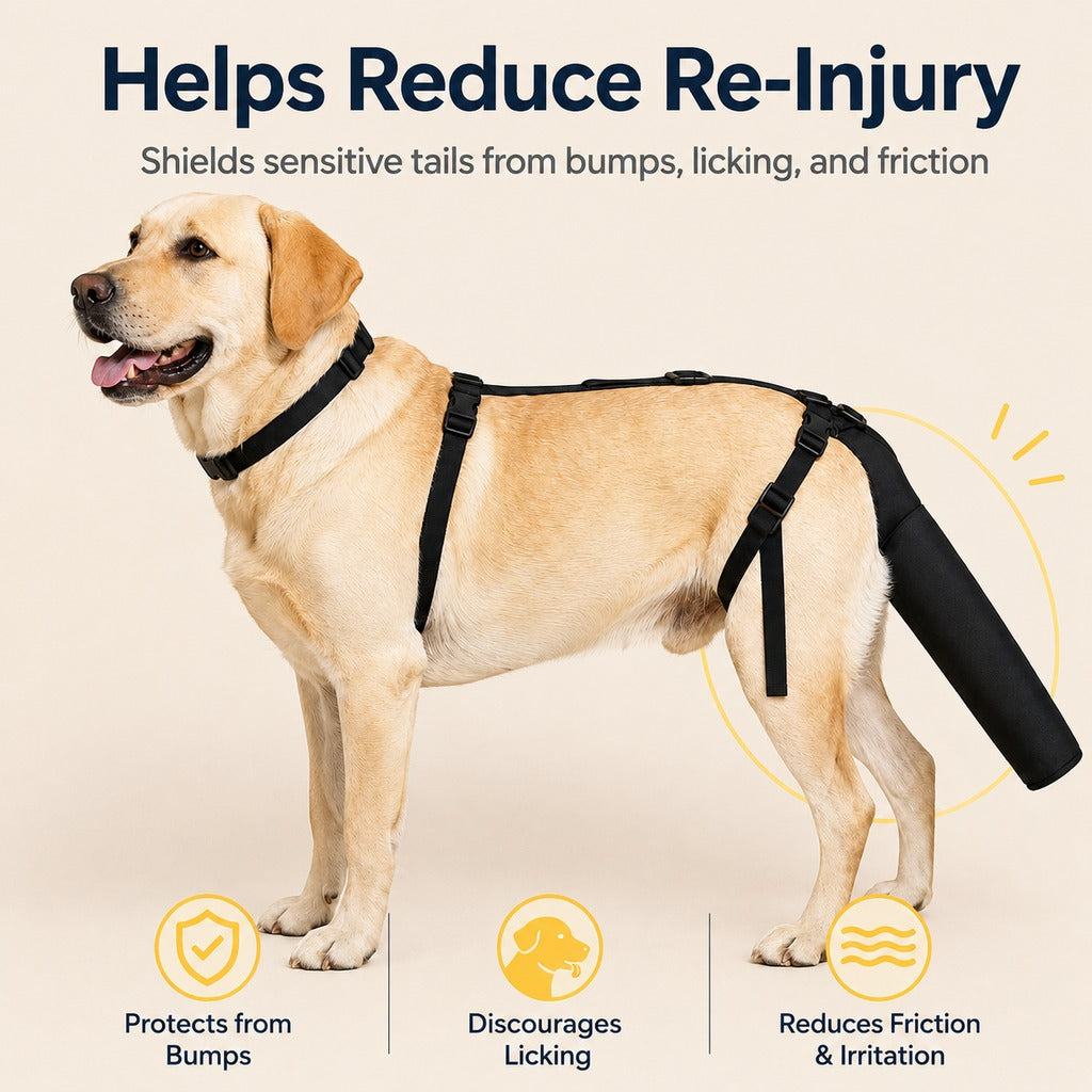 Paws in Awe Adjustable Dog Tail Protector for Recovery & Daily Walks - Padded Guard for Sensitive Tails image 4