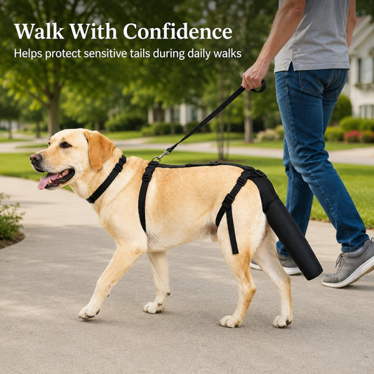 Paws in Awe Adjustable Dog Tail Protector for Recovery & Daily Walks - Padded Guard for Sensitive Tails image 2