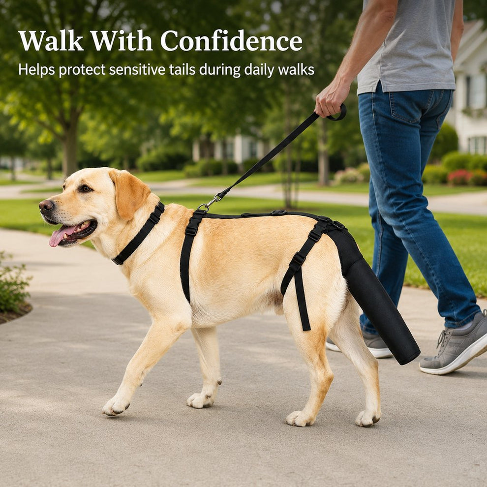 Paws in Awe Adjustable Dog Tail Protector for Recovery & Daily Walks - Padded Guard for Sensitive Tails image 2