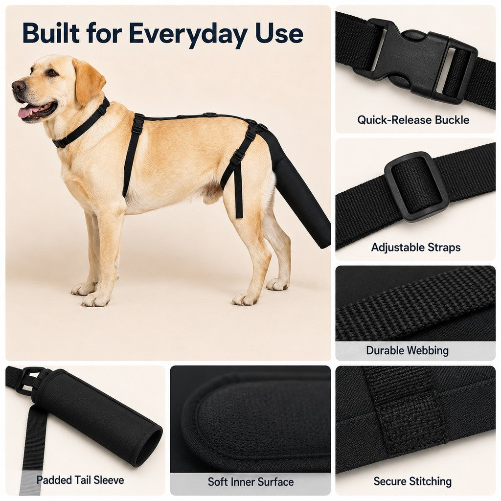 Paws in Awe Adjustable Dog Tail Protector for Recovery & Daily Walks - Padded Guard for Sensitive Tails image 9